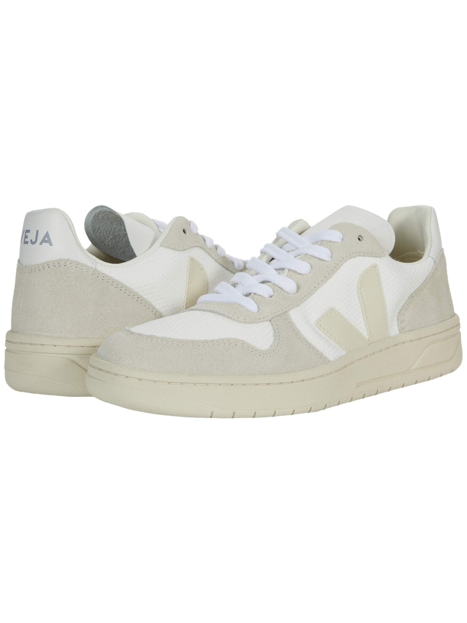 Veja Men's V-10 Sneaker, B-Mesh White/Natural/Pierre, 13